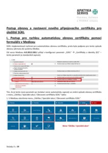 Postup obnovy a nastavení nového připojovacího certifikátu pro úložiště SÚKL k použití v systému Mediox