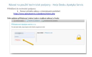 Návod na použití technické podpory